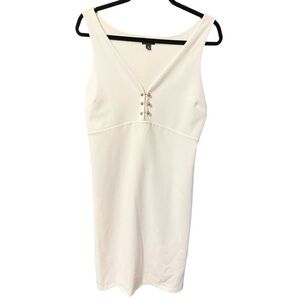 Women’s Sleeveless Dress, White, Size M